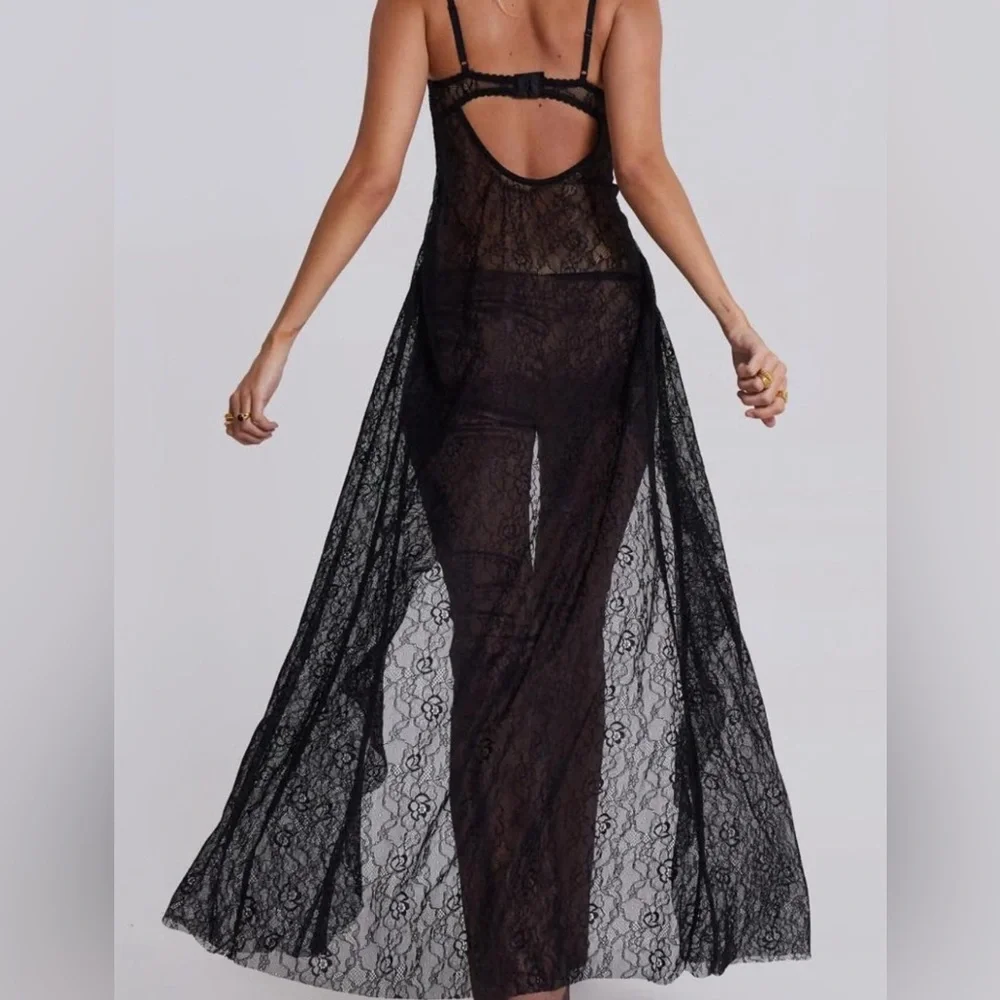 Jaded London Astoria Bralette Cheetah Lace maxi Top duster - Picture 3 of 8